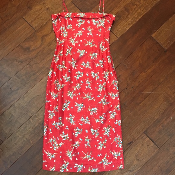 Free People Dresses & Skirts - Free People Red Floral Bodycon Dress